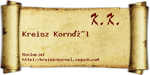 Kreisz Kornél névjegykártya